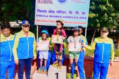Ashima Arora of II-B bagged Ist Position in Interstate Skating Tournament held at Chilla Sports Complex -DDA-2025